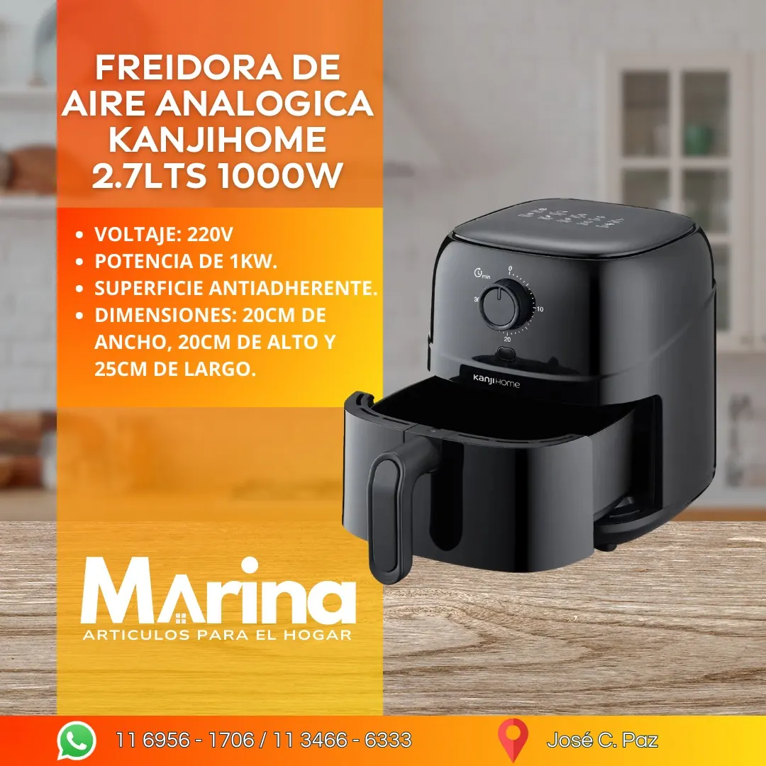 Freidora de Aire Analogica Kanji Home 2.7 L 1000 W